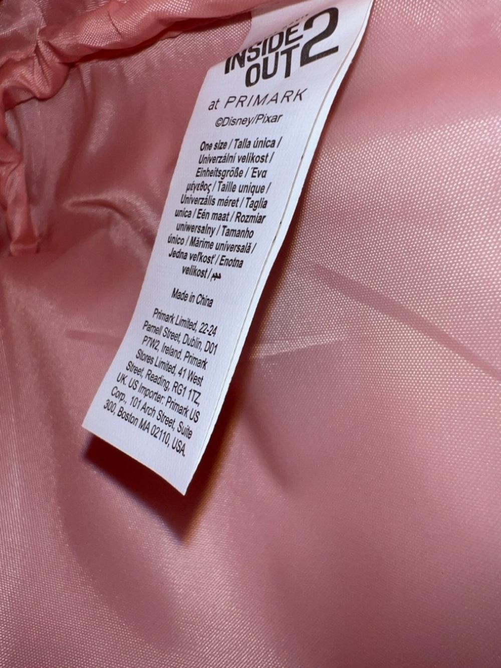 Primark Pink and Cream Kids Character Pouch - 'Anxiety' Print - Picture 5 of 5